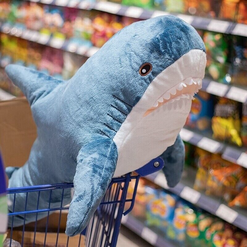 ikea shark in a shopping cart